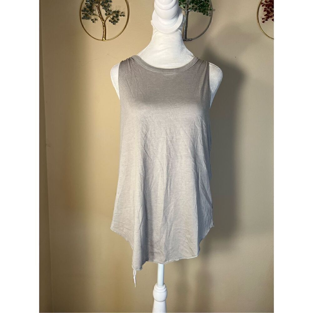 NWT! Chaser Gray Strappy Cut Out Cowl Back Tank Top Medium